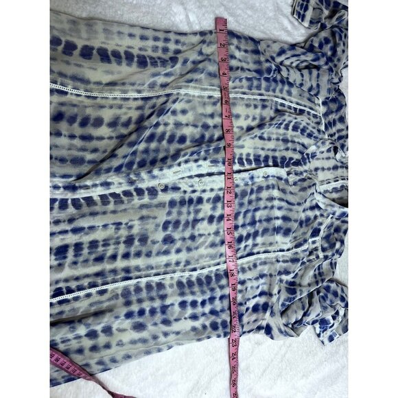 Soft Surroundings tie dye button front chiffon duster women size P XL - Picture 5 of 7